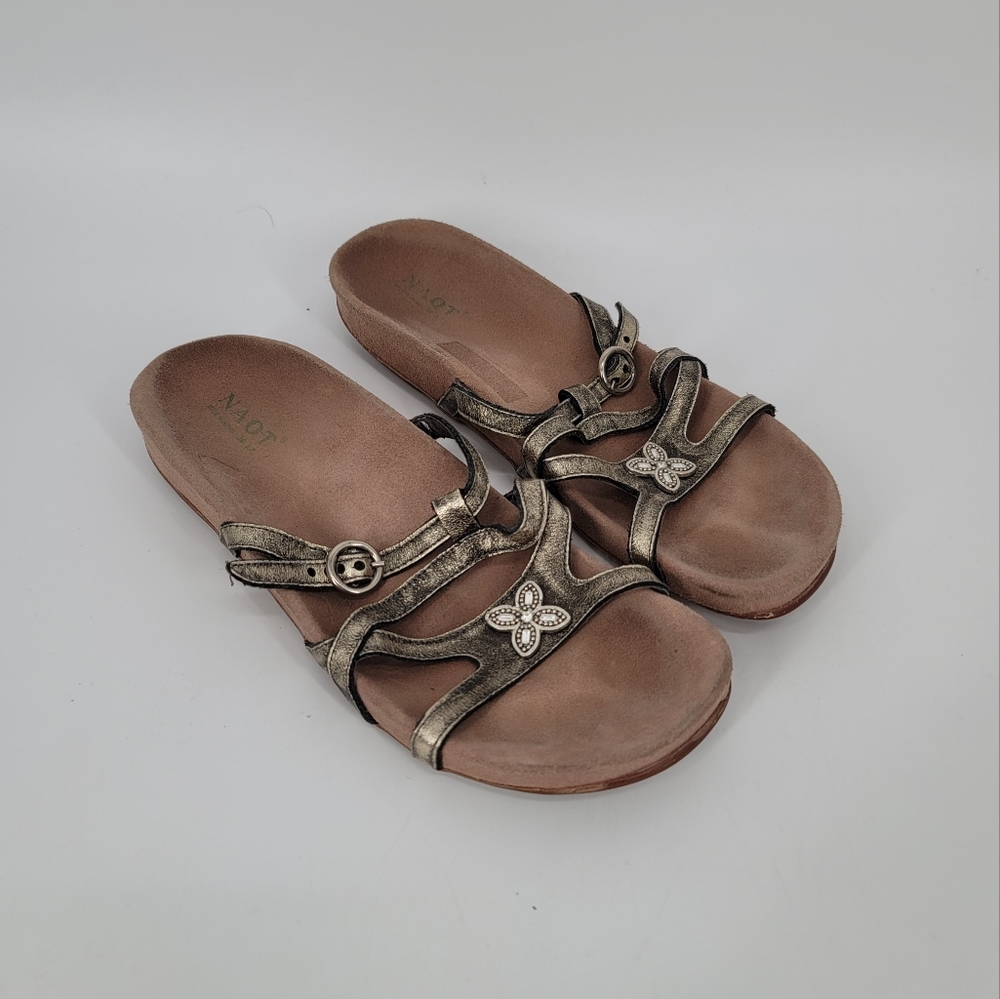 NAOT Strappy Embellished Metallic Buckle Sandals Size 38